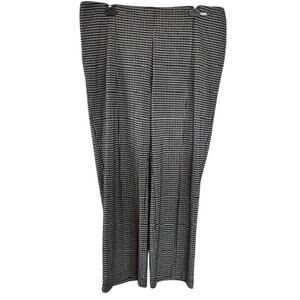 Tahari Houndstooth Black and White Tummy Control Stretch Dress Pants, Size XL